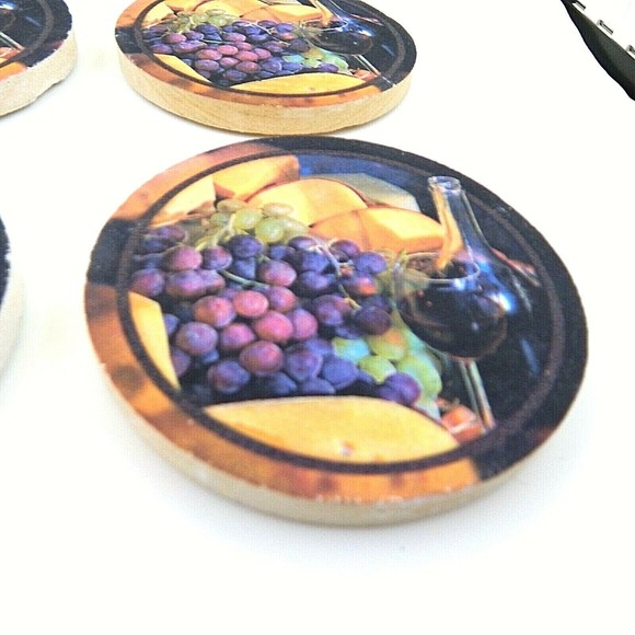 Thirstystone Wine & Cheese Coasters Set of 4 - Picture 4 of 11